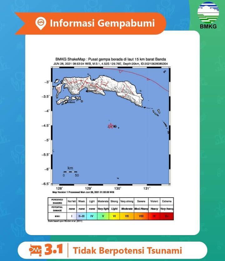 3 Gempa Guncang Wilayah Indonesia Pagi Ini